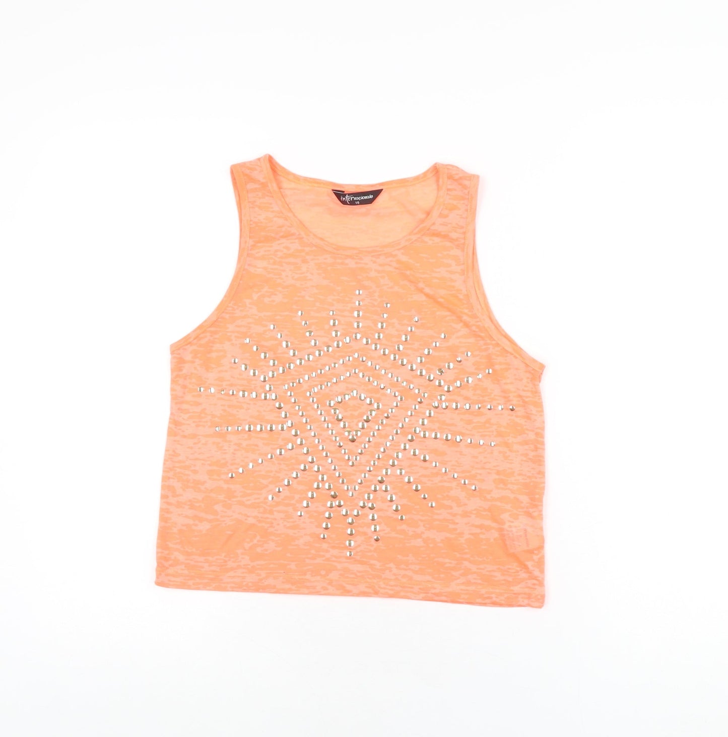Womens UK Size 10 Internacionale Pink Basic T-Shirt