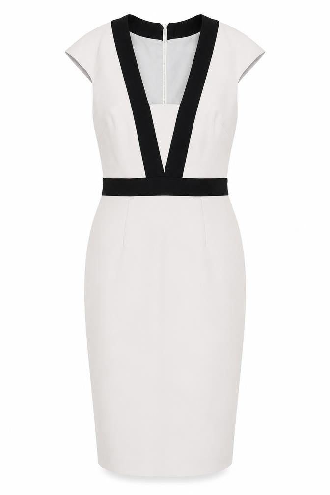 Dorothy Perkins Womens Grey Polyester Bodycon Size 8 V-Neck Zip