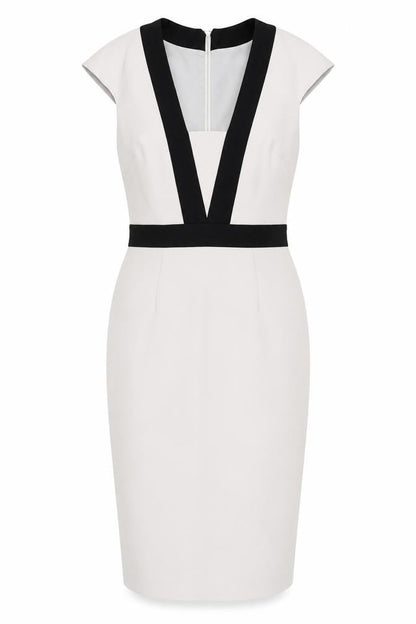 Dorothy Perkins Womens Grey Polyester Bodycon Size 8 V-Neck Zip