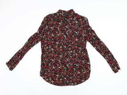Womens UK Size 6 Topshop Black Basic Button-Up