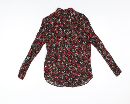 Womens UK Size 6 Topshop Black Basic Button-Up