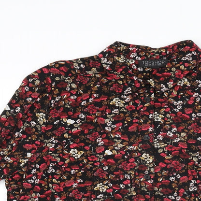 Womens UK Size 6 Topshop Black Basic Button-Up