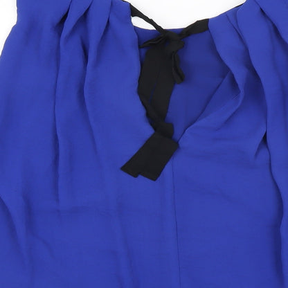 FRNCH Womens Blue Polyester Basic Blouse Size S Boat Neck