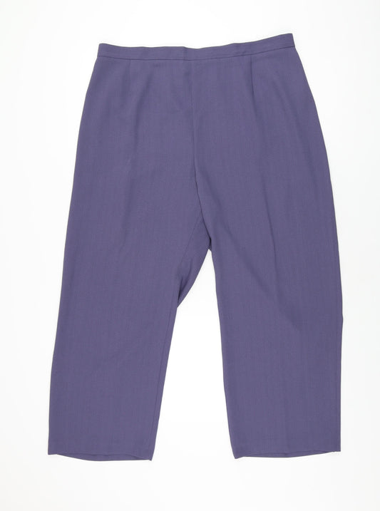 essence Womens Purple Polyester Trousers Size 22 L26 in Regular