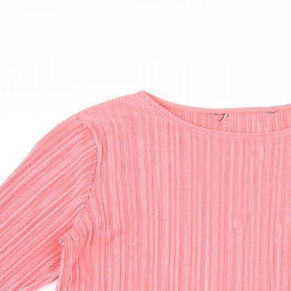 Womens UK Size 12 Dorothy Perkins Pink Basic T-Shirt