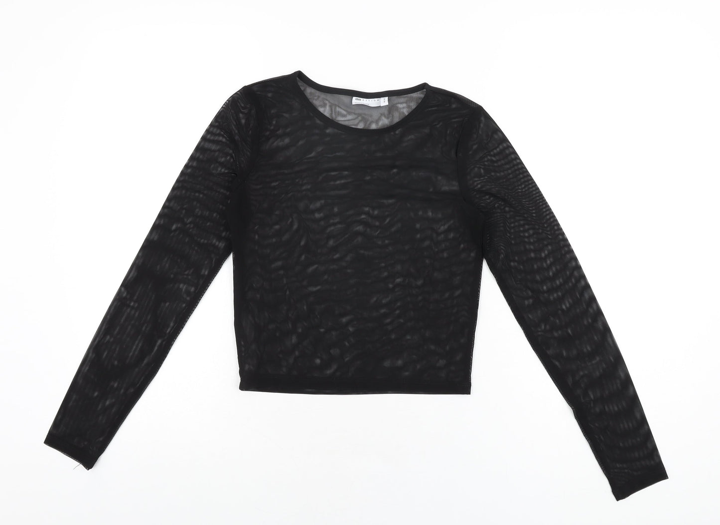 Womens UK Size 8 ASOS Black Cropped T-Shirt