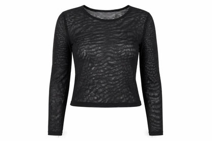 Womens UK Size 8 ASOS Black Cropped T-Shirt