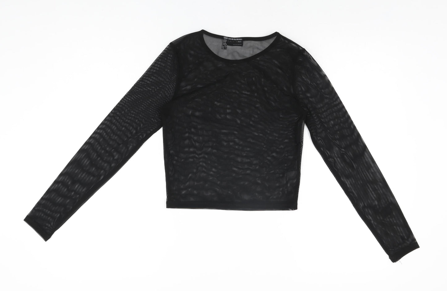 Womens UK Size 8 ASOS Black Cropped T-Shirt
