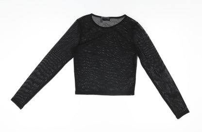 Womens UK Size 8 ASOS Black Cropped T-Shirt