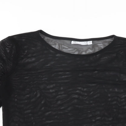 Womens UK Size 8 ASOS Black Cropped T-Shirt