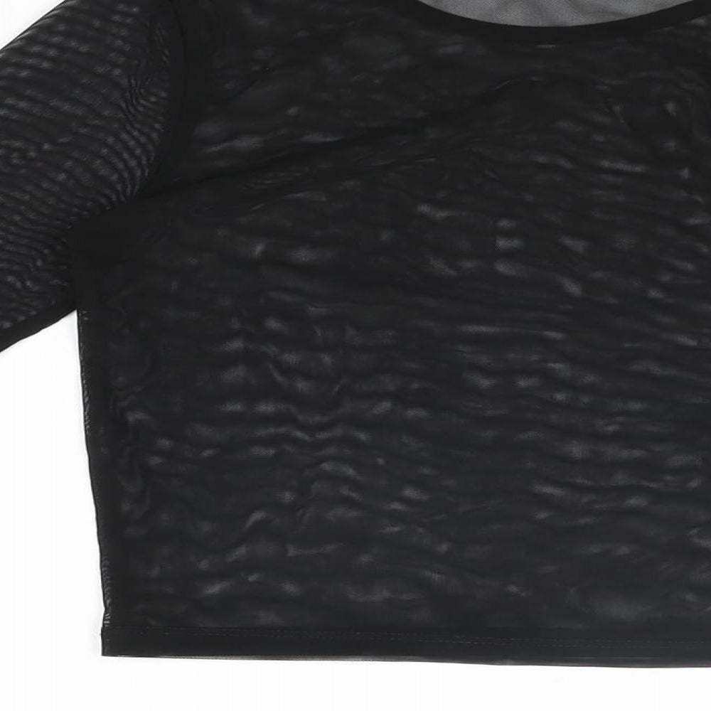 Womens UK Size 8 ASOS Black Cropped T-Shirt