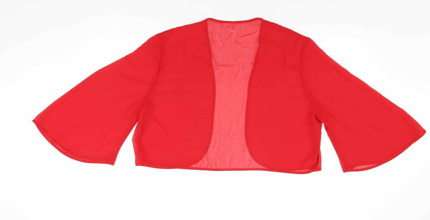 IEFIEL Womens Red Polyester Basic Blouse Size 2XL V-Neck