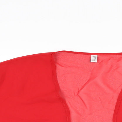 IEFIEL Womens Red Polyester Basic Blouse Size 2XL V-Neck