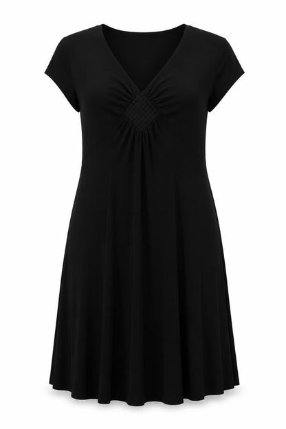 Minuet Womens Black Polyester A-Line Size 14 V-Neck Pullover