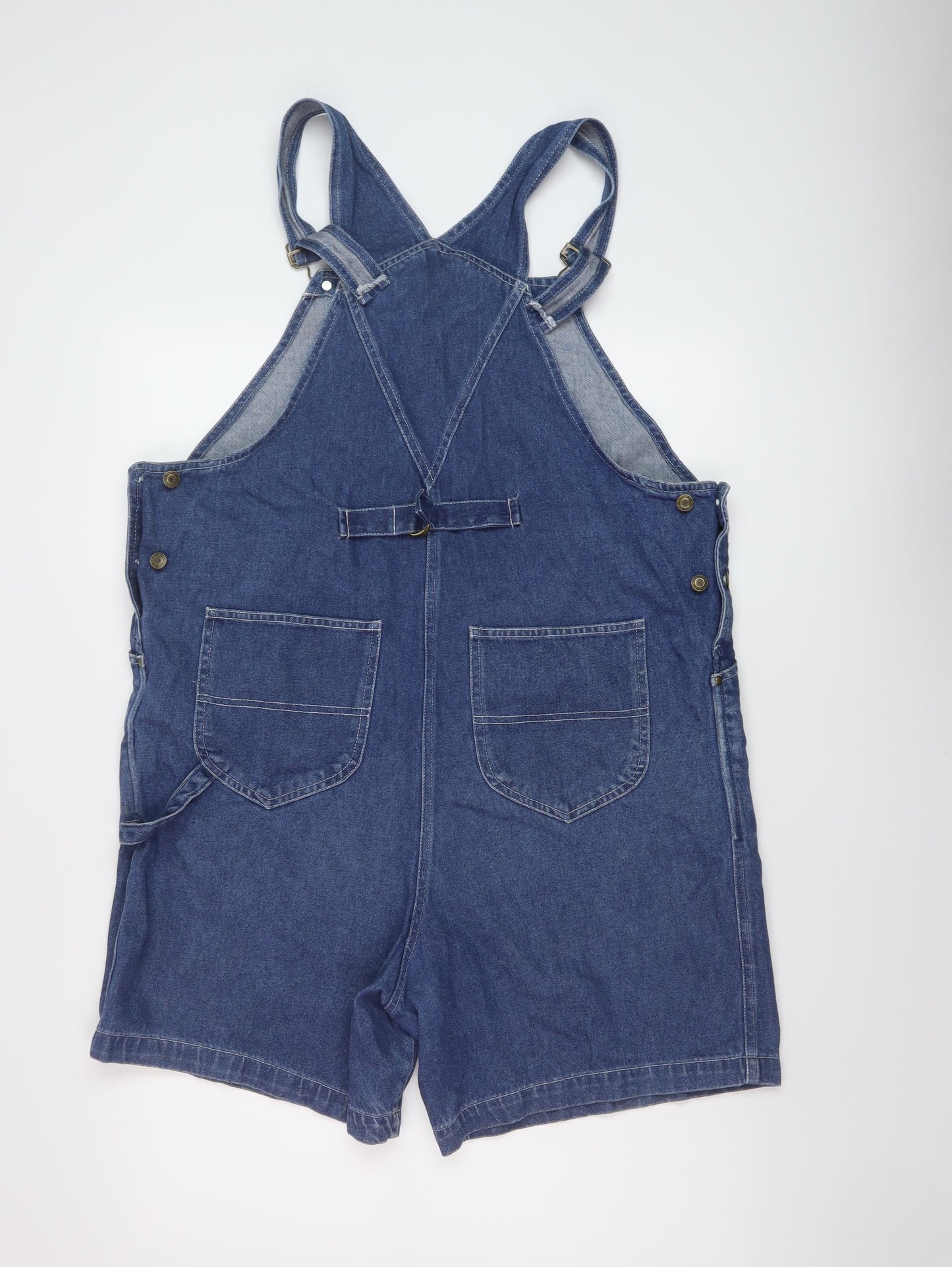 Oh! Mamma Womens Blue Cotton Dungaree One-Piece Size S Buckle