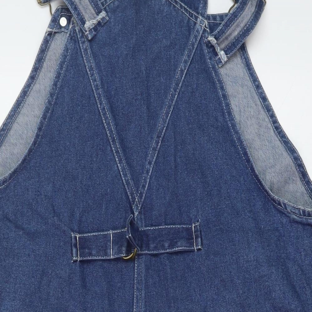 Oh! Mamma Womens Blue Cotton Dungaree One-Piece Size S Buckle