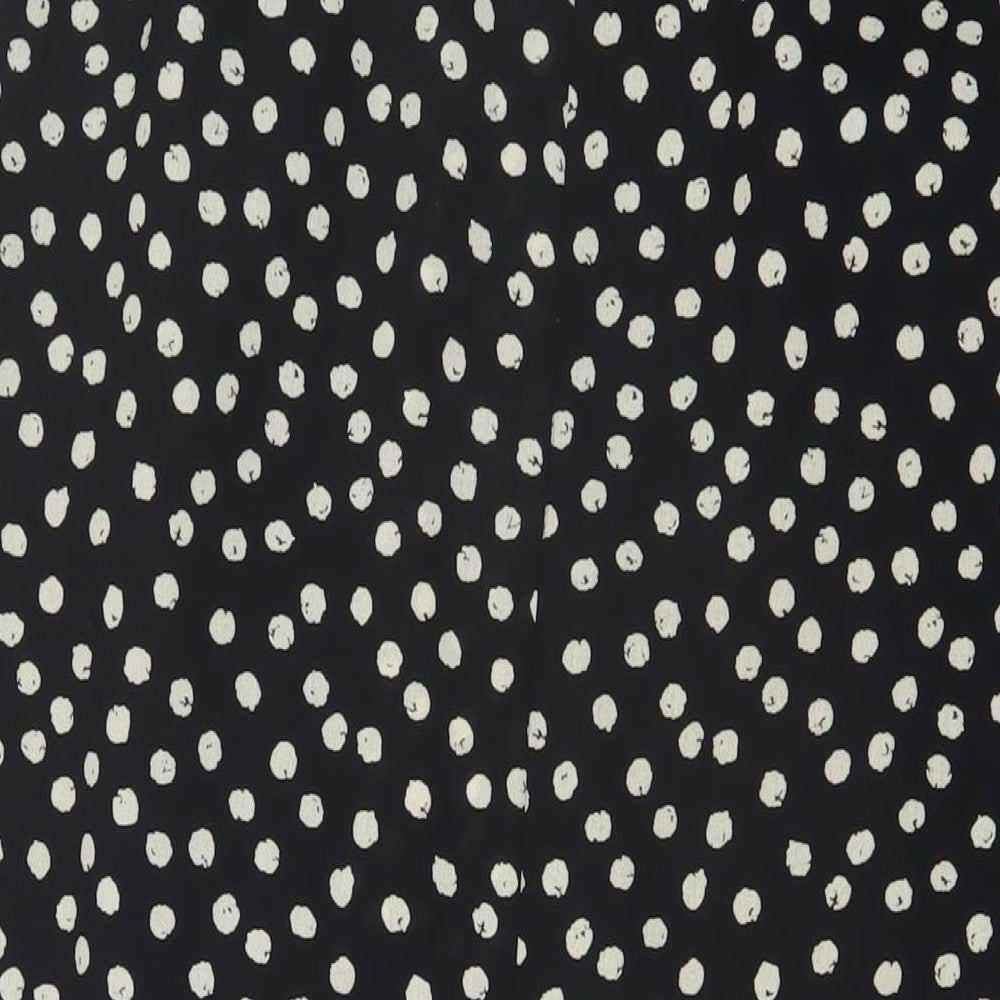 Country Casuals Womens Black Polka Dot Polyester A-Line Skirt Size 14 Button