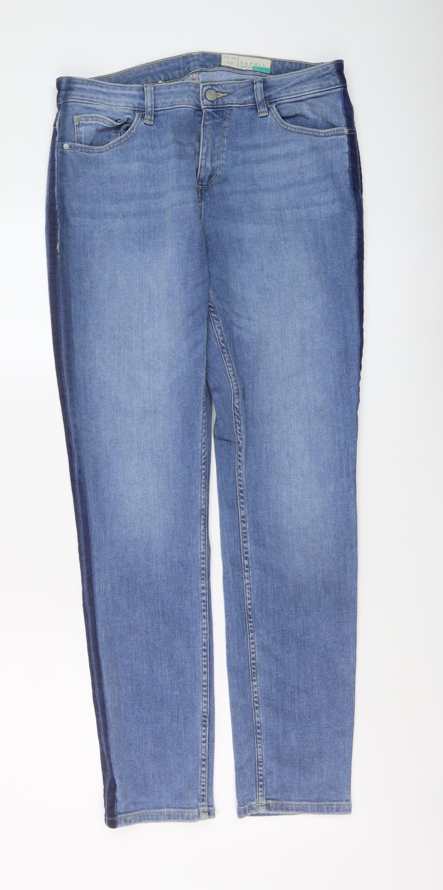 Esprit Mens Blue Cotton Straight Jeans Size 31 in L30 in Slim Button