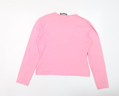 Mexx Womens Pink Polyester Basic T-Shirt Size L Round Neck