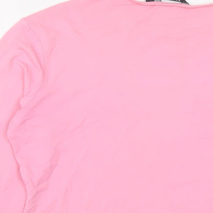 Mexx Womens Pink Polyester Basic T-Shirt Size L Round Neck