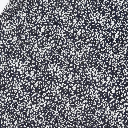 Marks and Spencer Womens Blue Geometric Viscose A-Line Size 18 V-Neck Pullover