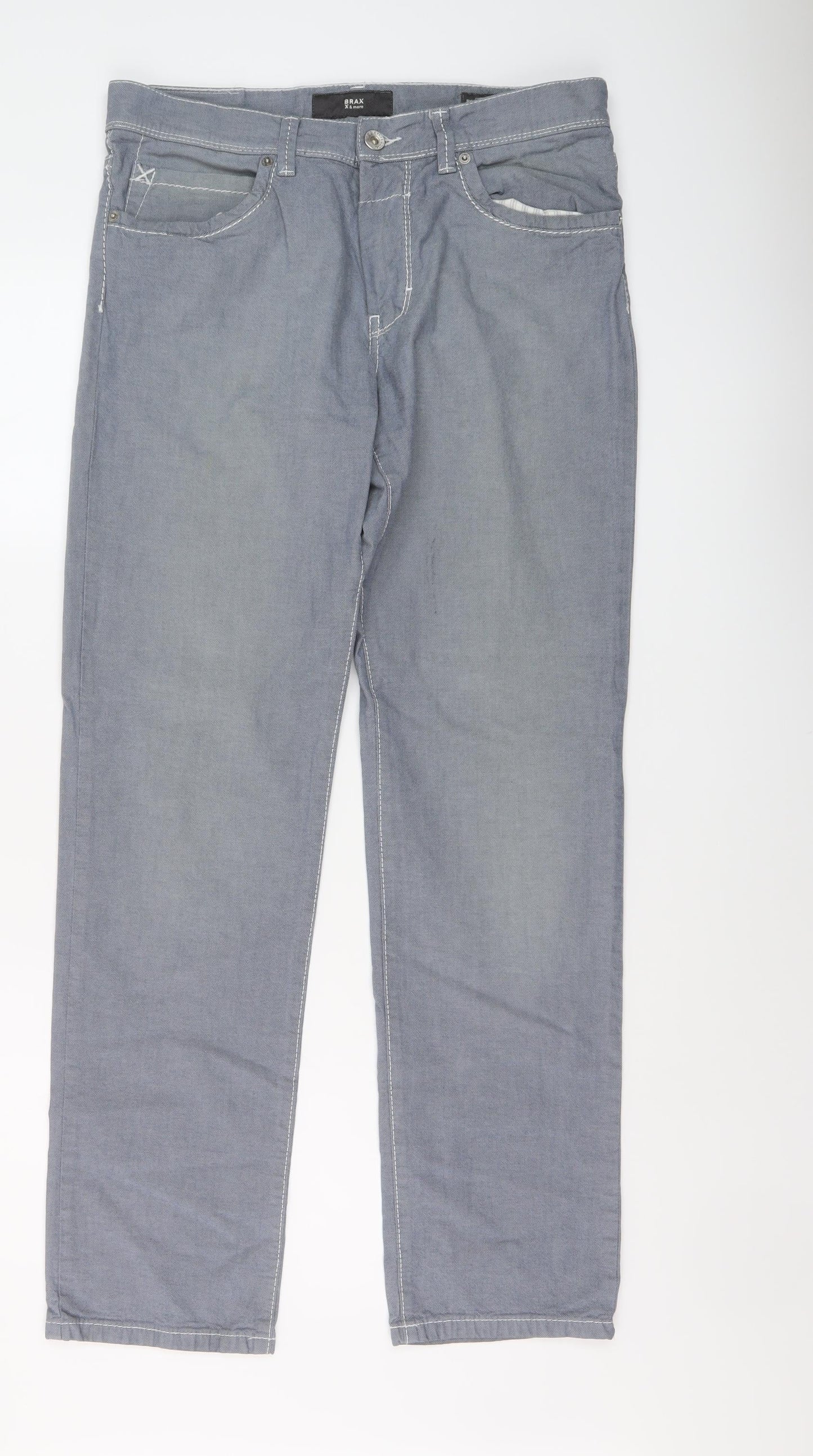 Mens UK Size 32 in BRAX Regular Fit Straight Blue Jeans