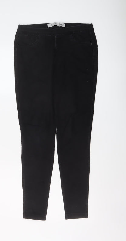 Denim & Co. Womens Black Cotton Jegging Jeans Size 10 L28 in Regular