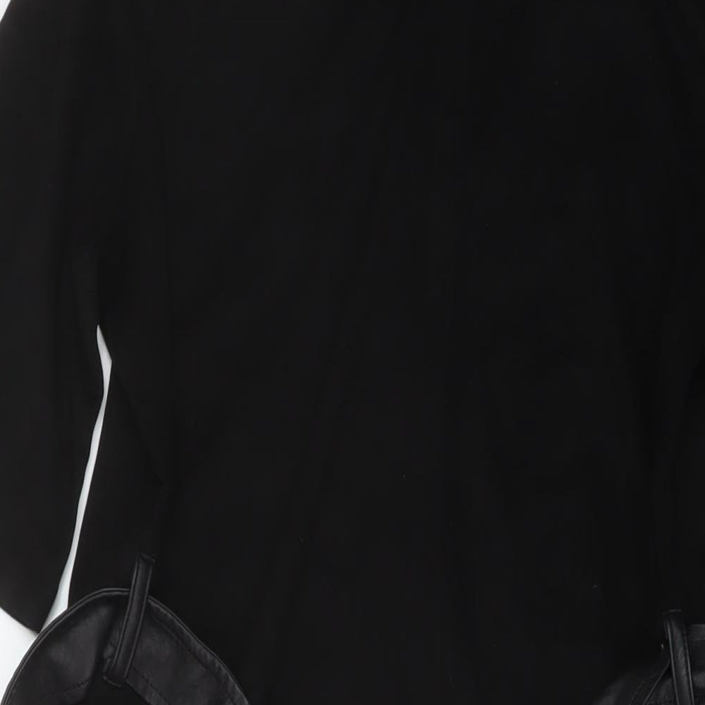Zara Womens Black Polyester A-Line Size M Round Neck Pullover