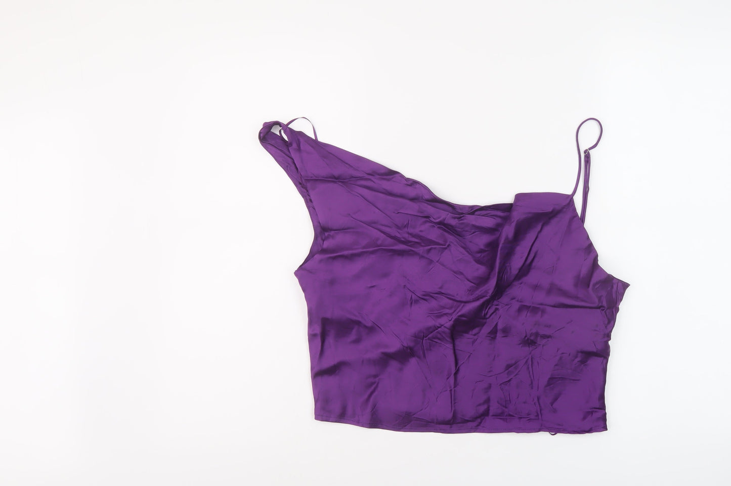Womens UK Size L Zara Purple Cropped T-Shirt