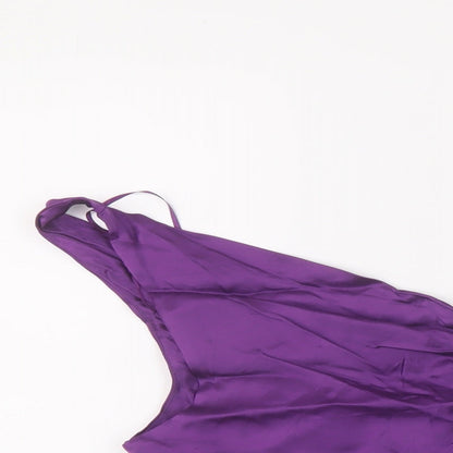 Womens UK Size L Zara Purple Cropped T-Shirt