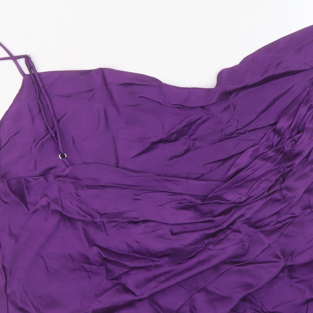 Womens UK Size L Zara Purple Cropped T-Shirt