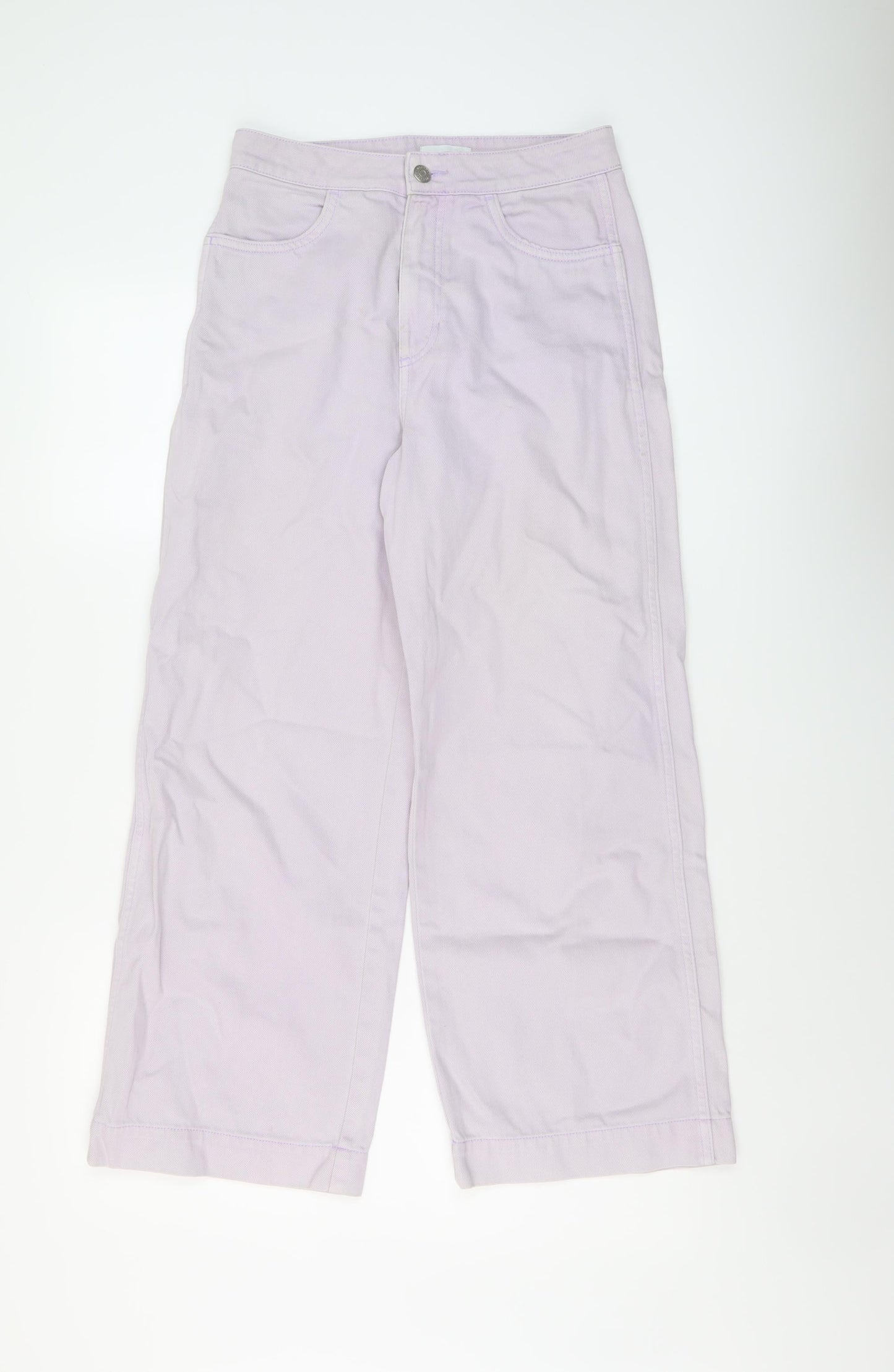Womens UK Size 8 Weekday Regular Fit Wide-Leg Purple Jeans