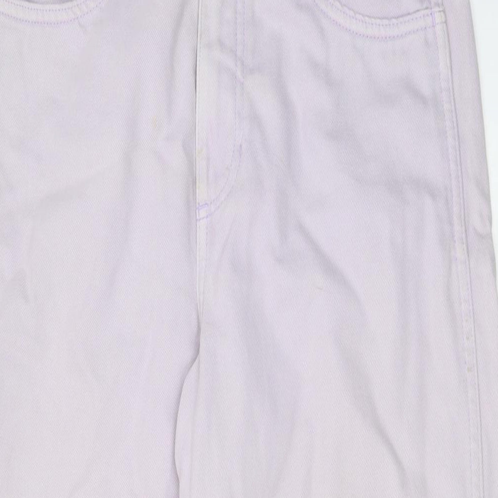 Womens UK Size 8 Weekday Regular Fit Wide-Leg Purple Jeans