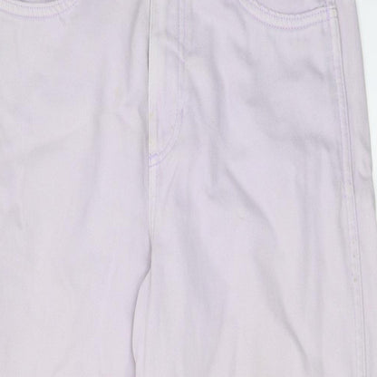 Womens UK Size 8 Weekday Regular Fit Wide-Leg Purple Jeans
