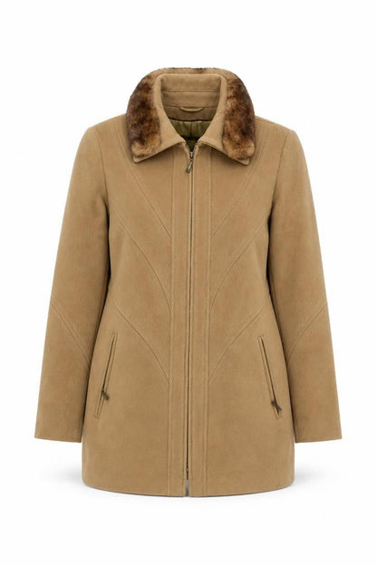 Womens UK Size 10 Style Beige Overcoat