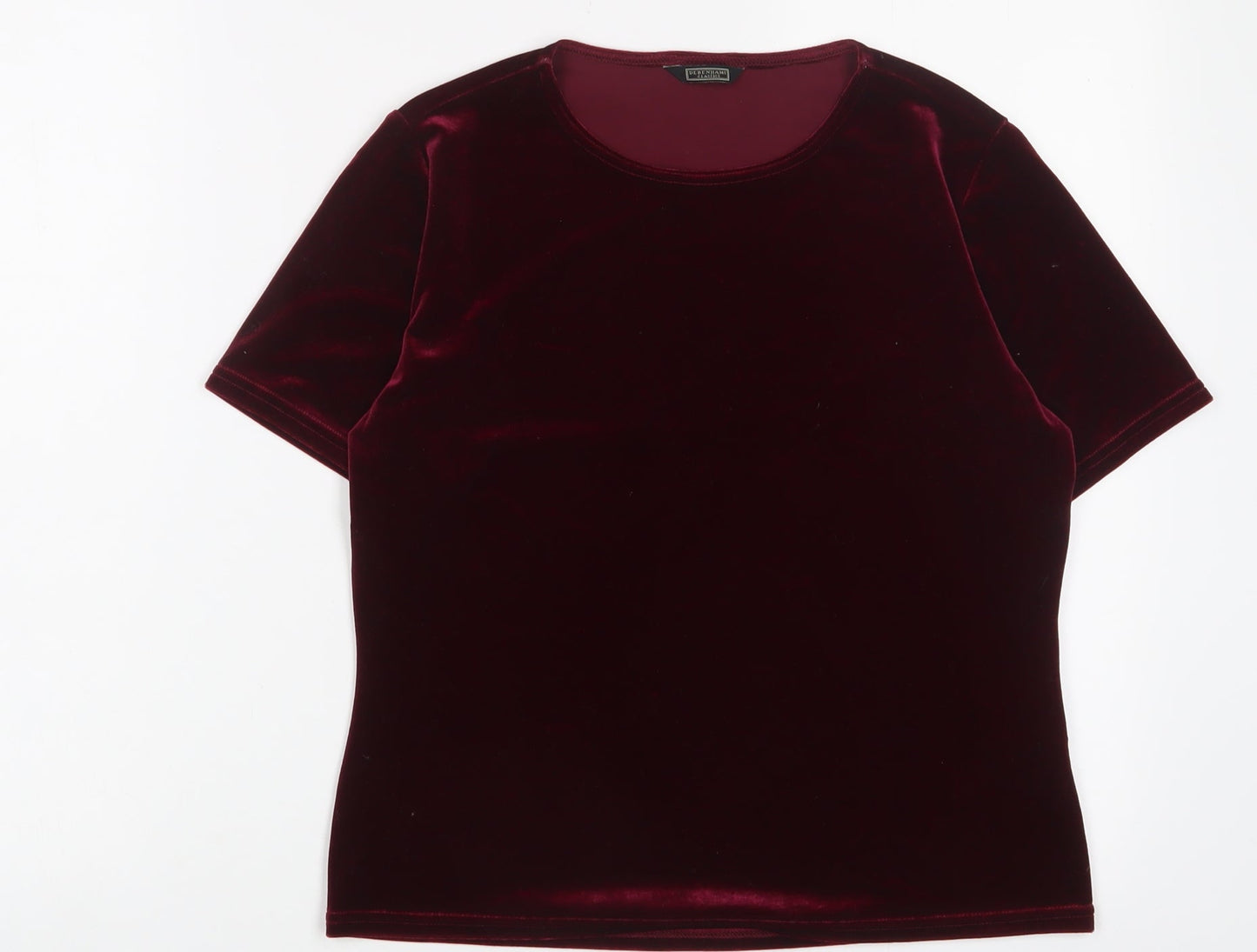 Womens UK Size 12 Debenhams Red Basic T-Shirt