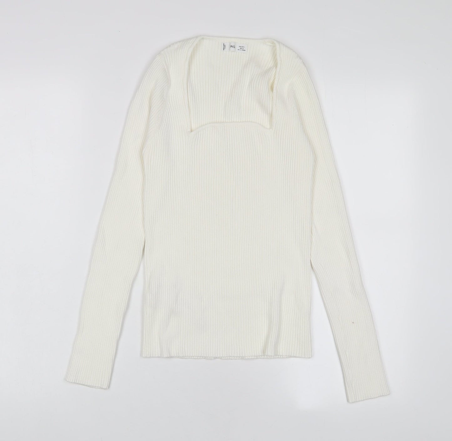 Womens UK Size L Mango Ivory Pullover Jumper