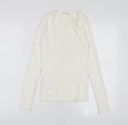 Womens UK Size L Mango Ivory Pullover Jumper
