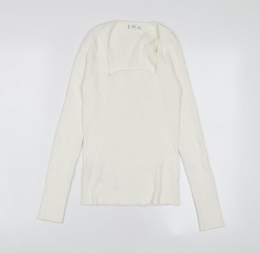 Womens UK Size L Mango Ivory Pullover Jumper