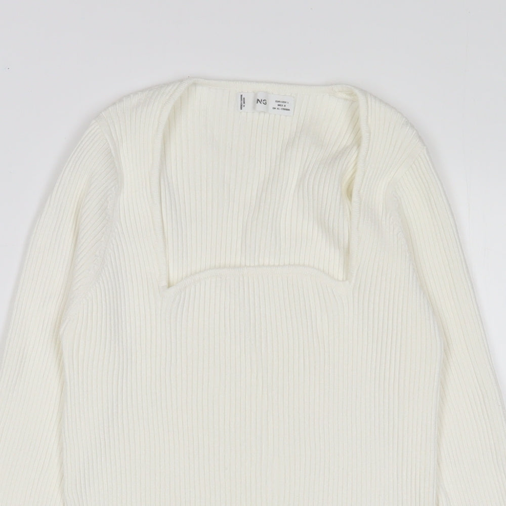 Womens UK Size L Mango Ivory Pullover Jumper