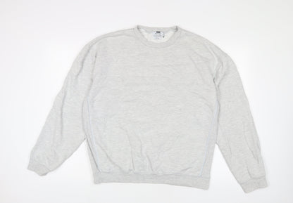Topman Mens Grey Cotton Pullover Sweatshirt Size L - Oversized