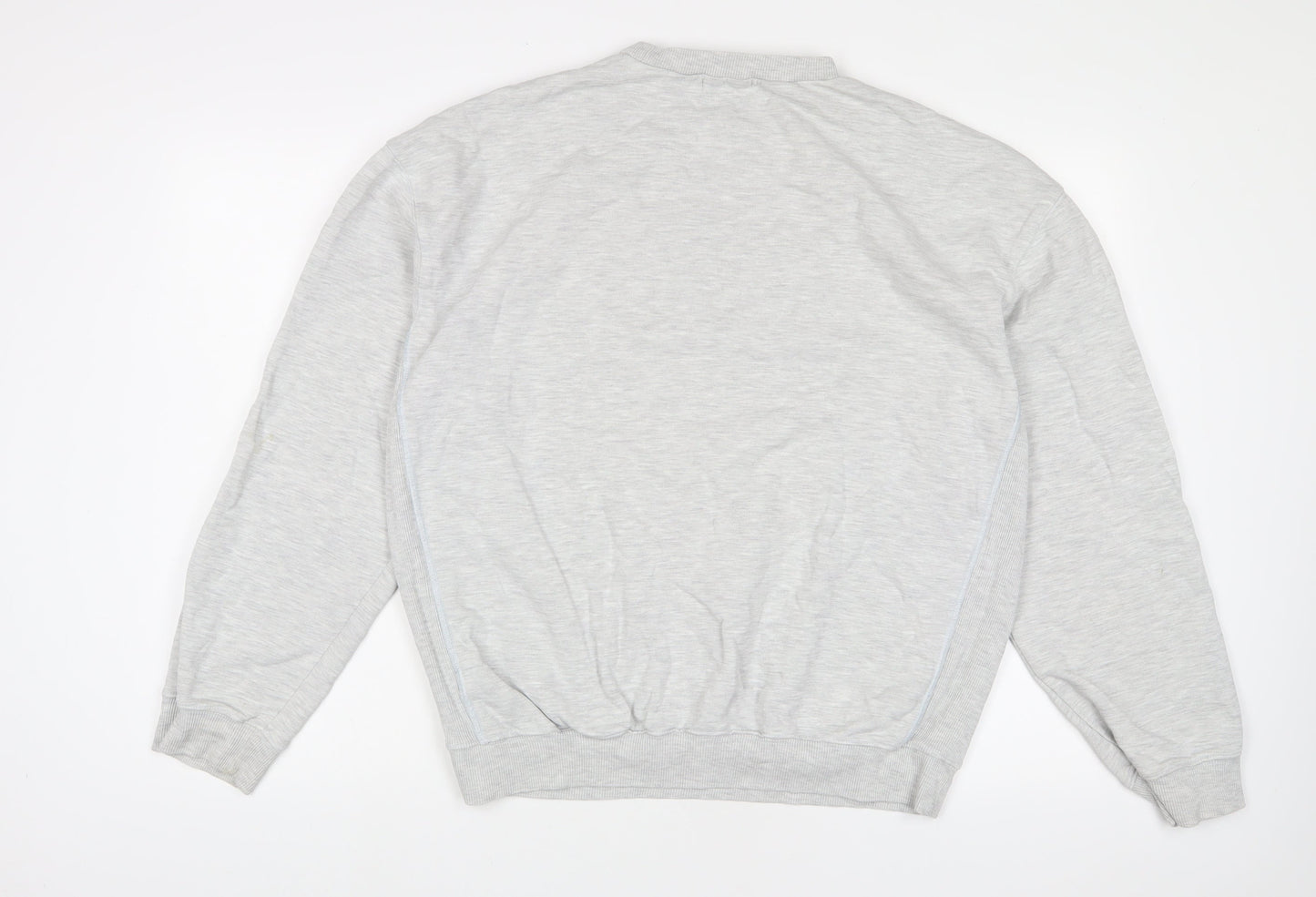 Topman Mens Grey Cotton Pullover Sweatshirt Size L - Oversized