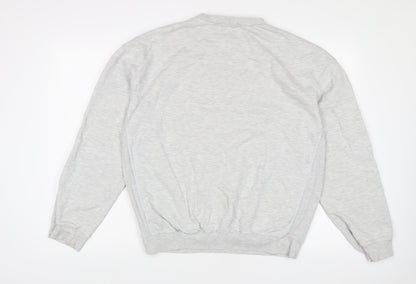 Topman Mens Grey Cotton Pullover Sweatshirt Size L - Oversized