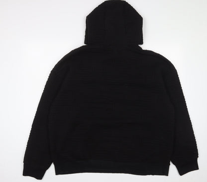RESERVED Mens Black Polyester Pullover Hoodie Size 2XL - Pockets