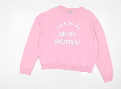 MyNelly Womens Pink Cotton Pullover Sweatshirt Size S Pullover - This is my day off sweatshirt