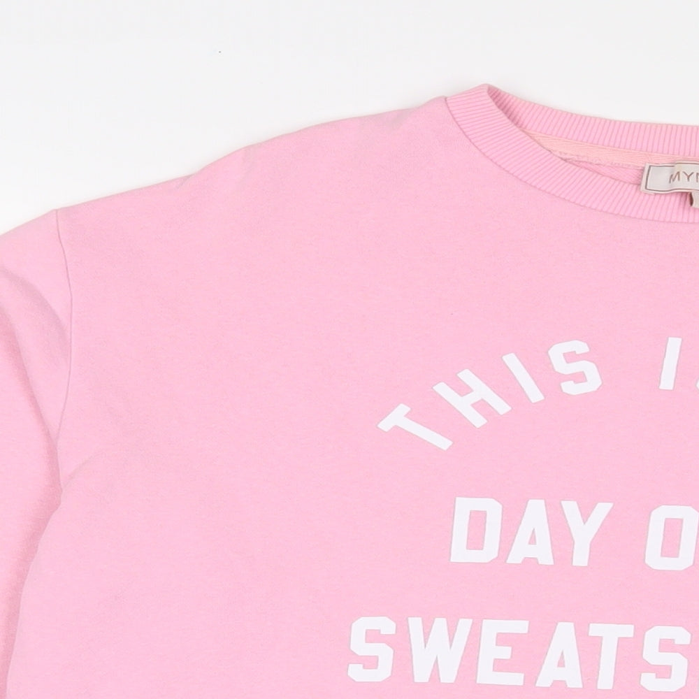 MyNelly Womens Pink Cotton Pullover Sweatshirt Size S Pullover - This is my day off sweatshirt