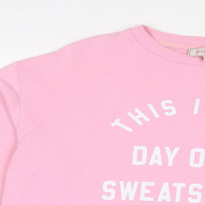 MyNelly Womens Pink Cotton Pullover Sweatshirt Size S Pullover - This is my day off sweatshirt