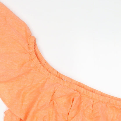 Womens UK Size 12 Oasis Orange Basic T-Shirt