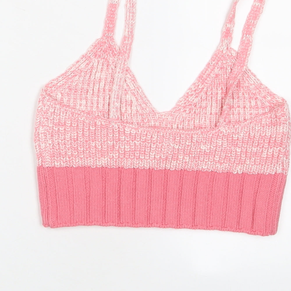 Womens UK Size 10 ASOS Pink Cropped Tank