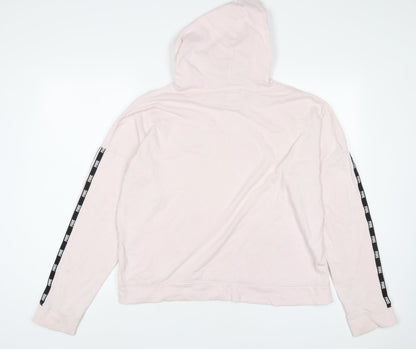 PINK Womens Pink Polyester Pullover Hoodie Size L Pullover
